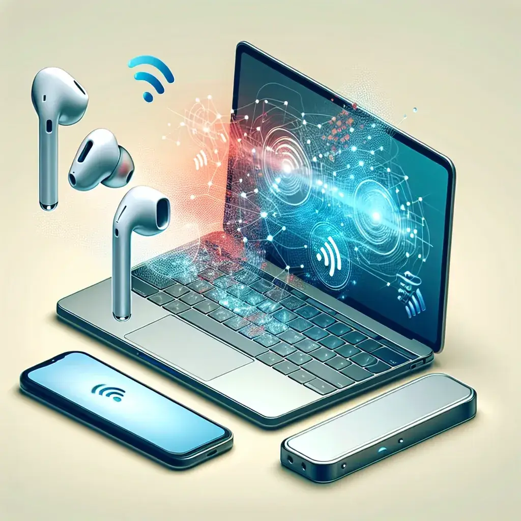 "Imagem ilustrativa mostrando um usuário conectando Pixel Buds a um Chromebook, destacando o processo de pareamento e soluções para problemas comuns."