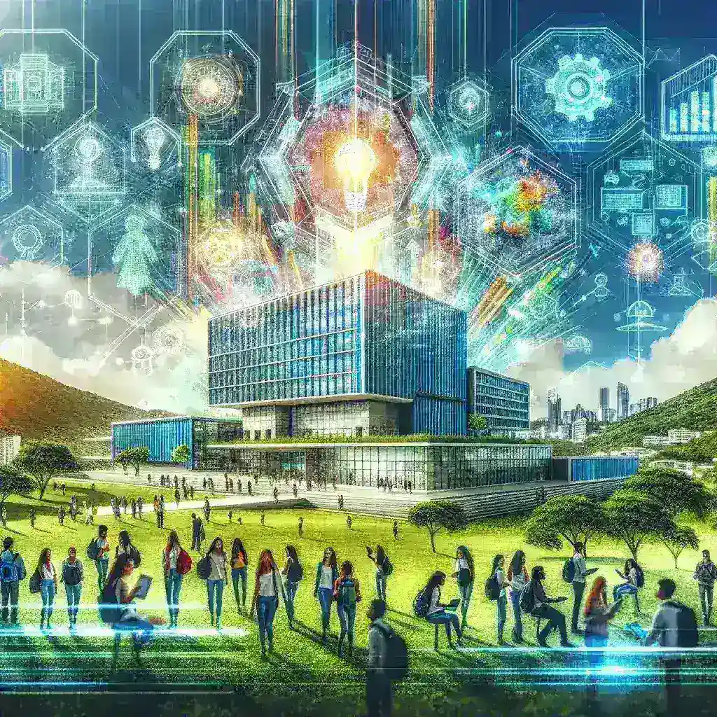 "Imagem de universitários baianos colaborando em um laboratório de inovação tecnológica, simbolizando o crescimento e desenvolvimento das universidades da Bahia em pesquisas e inovações para o futuro."