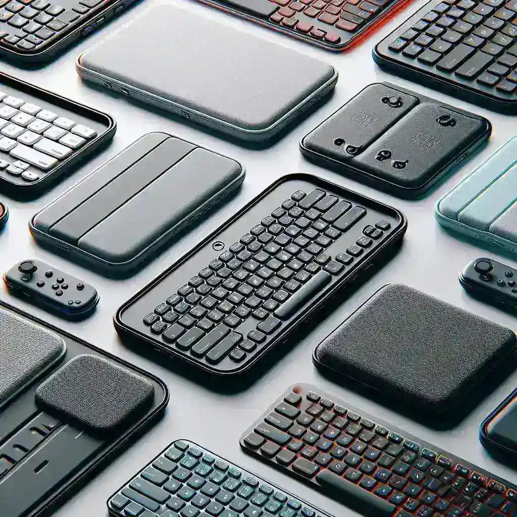 "Imagem de diferentes modelos de cases protetores para teclados sem fio Logitech, destacando a variedade de designs e cores disponíveis para proteção e estilo."